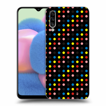 Picasee silikonový černý obal pro Samsung Galaxy A30s A307F - Colorful dots