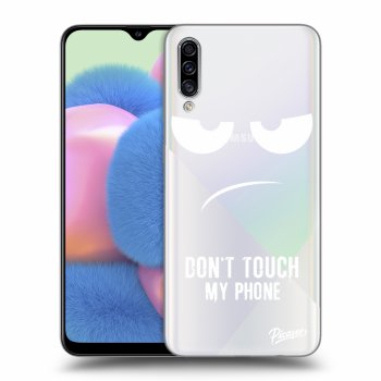 Picasee silikonový průhledný obal pro Samsung Galaxy A30s A307F - Don't Touch My Phone