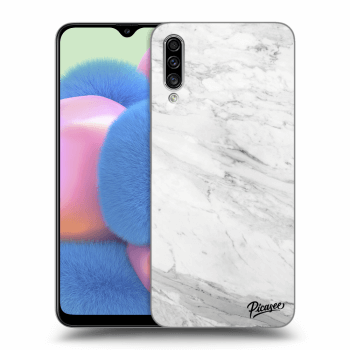 Picasee silikonový průhledný obal pro Samsung Galaxy A30s A307F - White marble