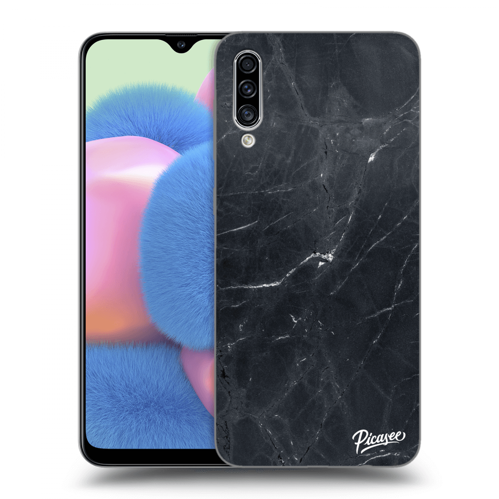 Picasee silikonový průhledný obal pro Samsung Galaxy A30s A307F - Black marble