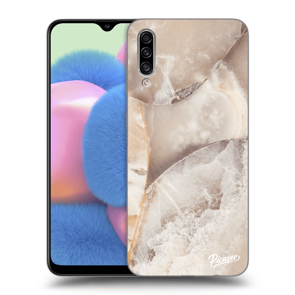 Picasee silikonový průhledný obal pro Samsung Galaxy A30s A307F - Cream marble