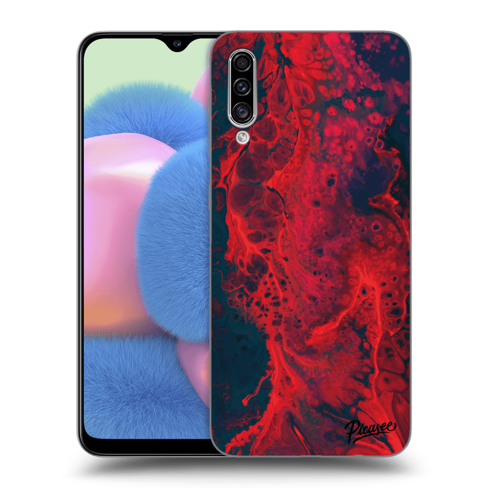 Picasee silikonový černý obal pro Samsung Galaxy A30s A307F - Organic red