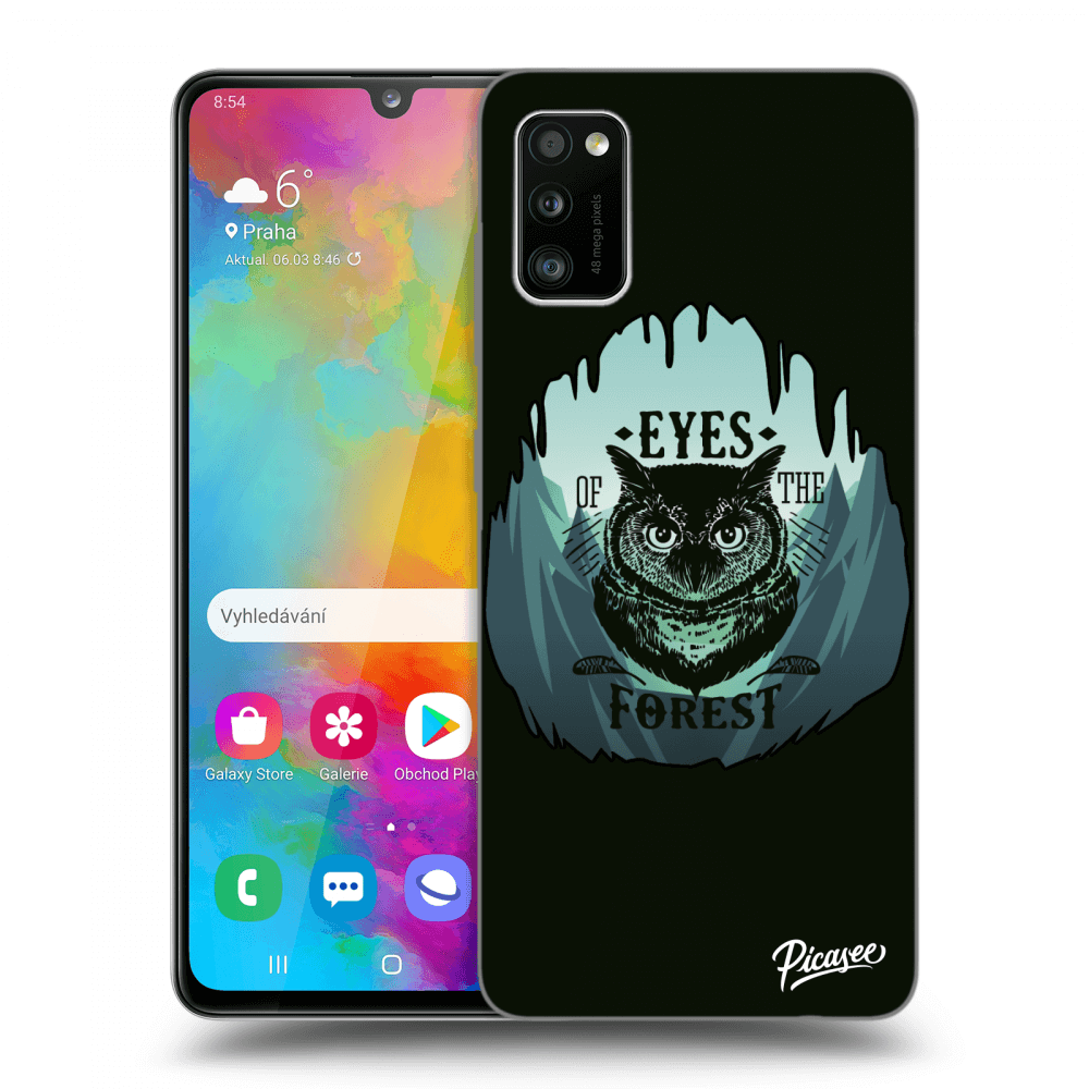 Picasee silikonový průhledný obal pro Samsung Galaxy A41 A415F - Forest owl