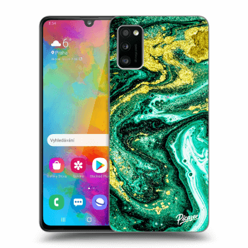 Picasee silikonový černý obal pro Samsung Galaxy A41 A415F - Green Gold