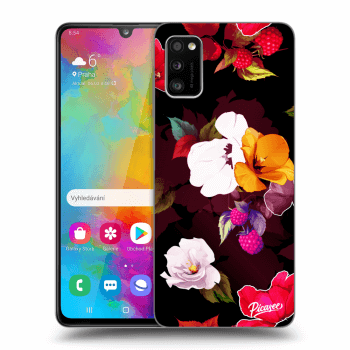 Picasee silikonový černý obal pro Samsung Galaxy A41 A415F - Flowers and Berries