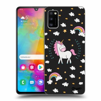 Picasee silikonový černý obal pro Samsung Galaxy A41 A415F - Unicorn star heaven
