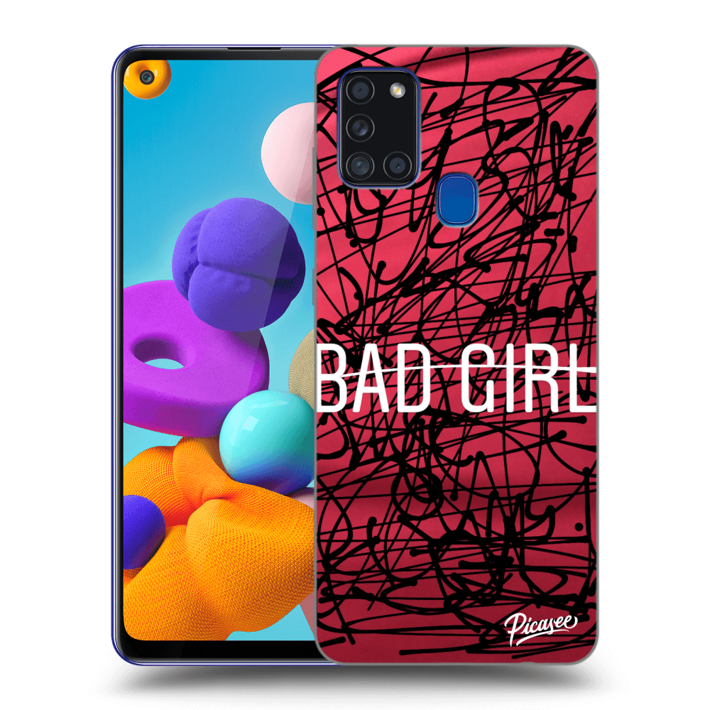 Picasee silikonový průhledný obal pro Samsung Galaxy A21s - Bad girl