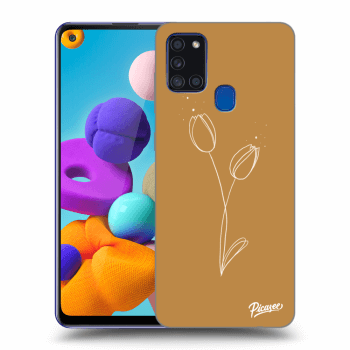 Picasee silikonový průhledný obal pro Samsung Galaxy A21s - Tulips