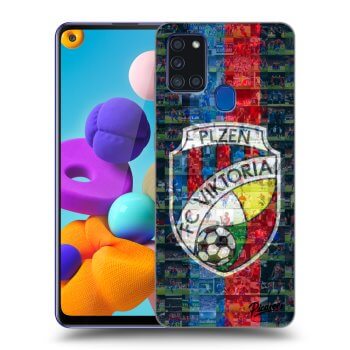Picasee silikonový černý obal pro Samsung Galaxy A21s - FC Viktoria Plzeň A