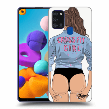 Picasee ULTIMATE CASE pro Samsung Galaxy A21s - Crossfit girl - nickynellow