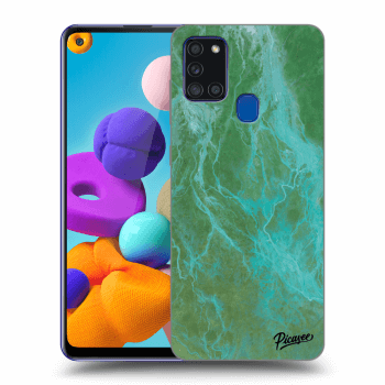 Picasee ULTIMATE CASE pro Samsung Galaxy A21s - Green marble