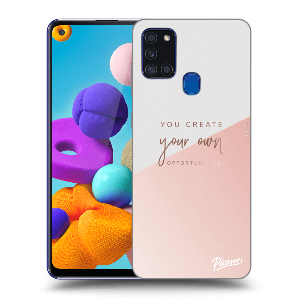 Picasee silikonový průhledný obal pro Samsung Galaxy A21s - You create your own opportunities