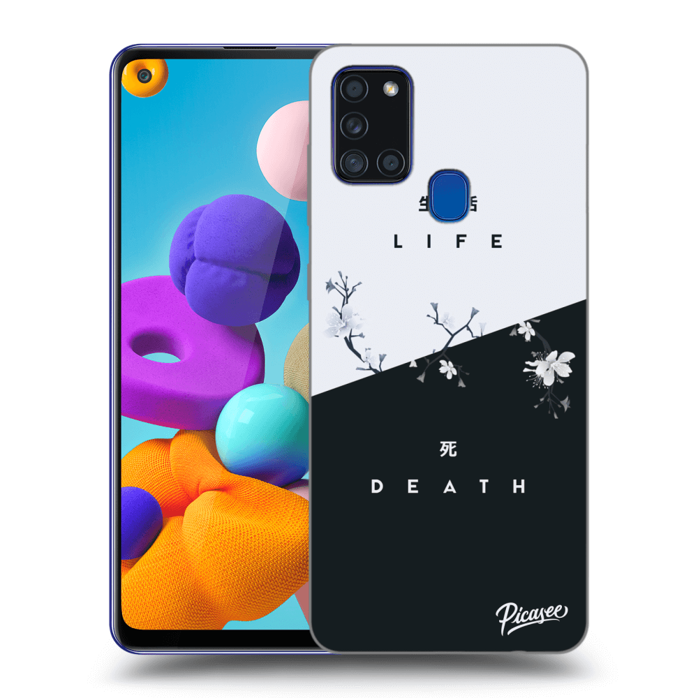 Picasee silikonový průhledný obal pro Samsung Galaxy A21s - Life - Death