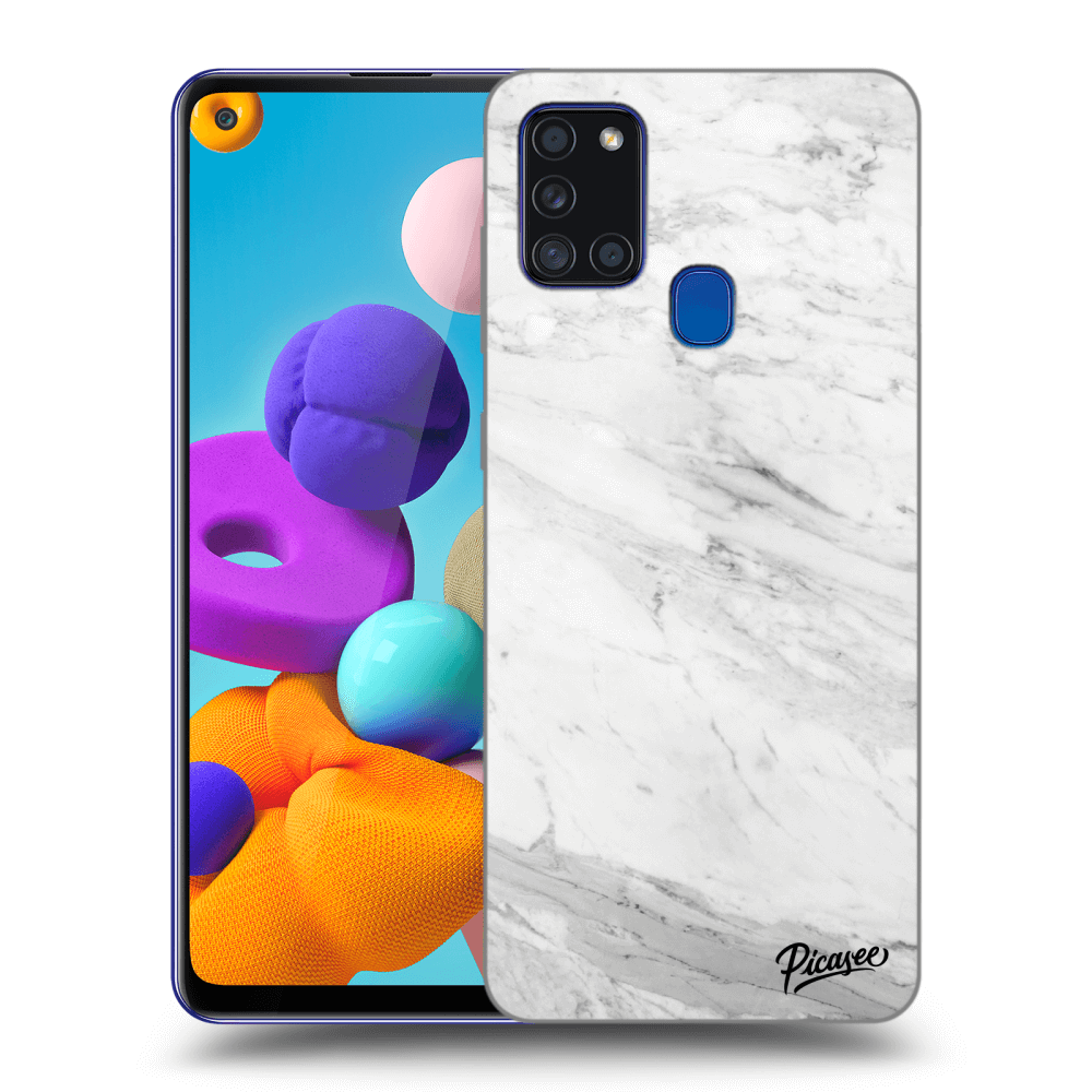 Picasee ULTIMATE CASE pro Samsung Galaxy A21s - White marble