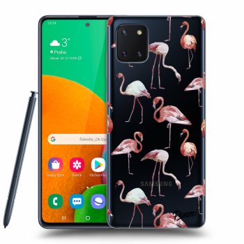 Picasee silikonový průhledný obal pro Samsung Galaxy Note 10 Lite N770F - Flamingos
