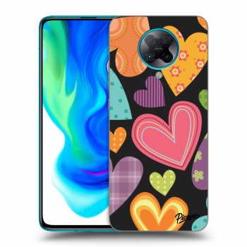Picasee silikonový černý obal pro Xiaomi Poco F2 Pro - Colored heart