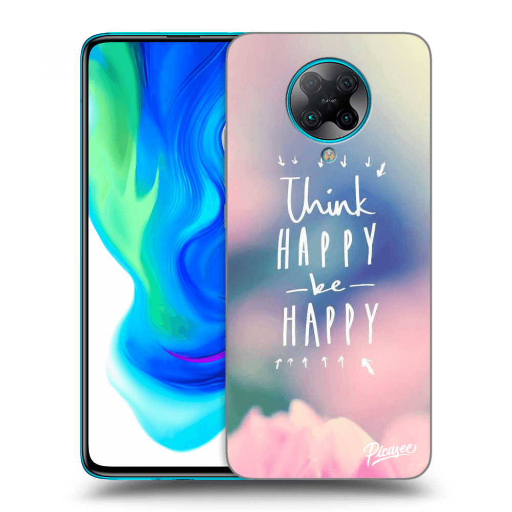 Picasee silikonový černý obal pro Xiaomi Poco F2 Pro - Think happy be happy