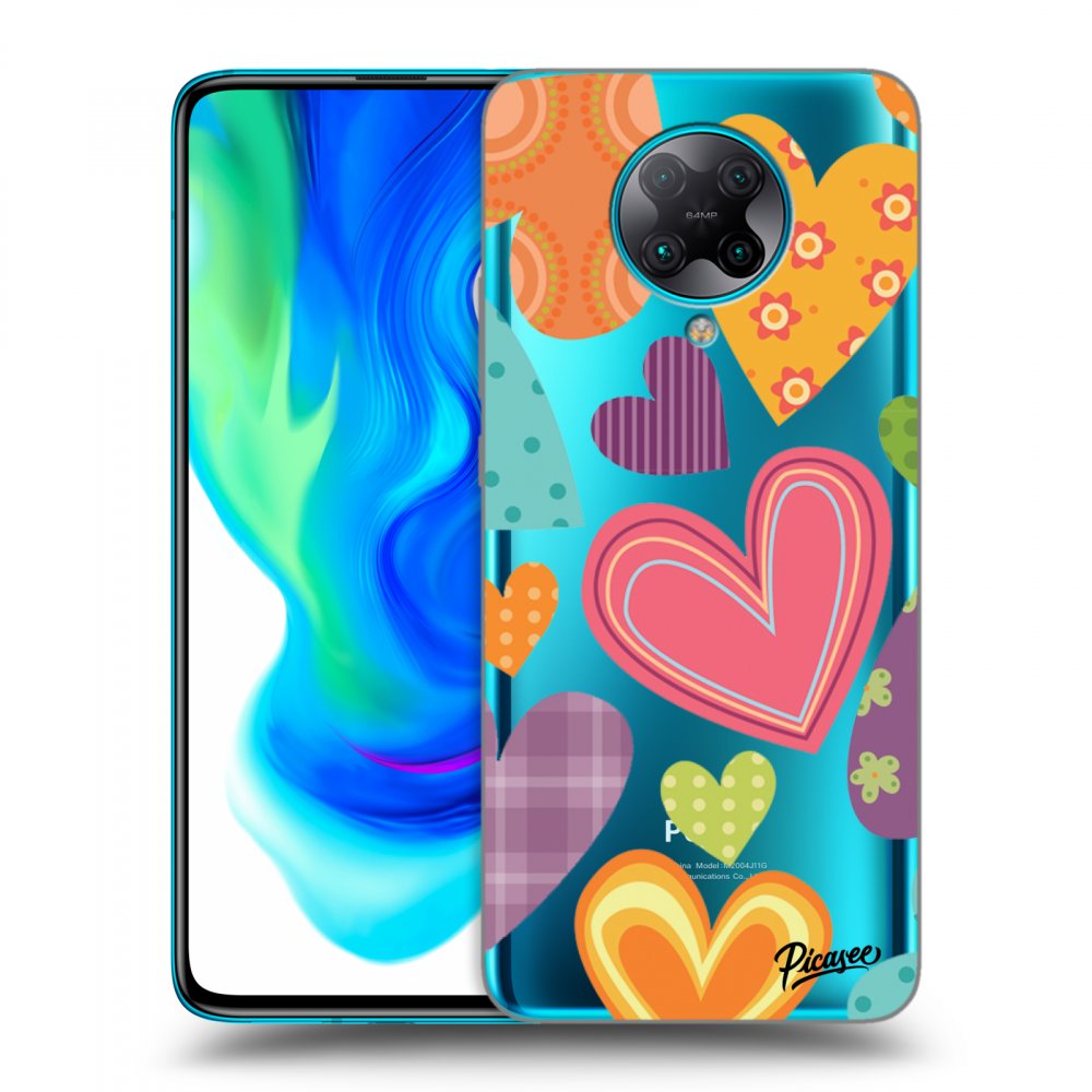 Picasee silikonový průhledný obal pro Xiaomi Poco F2 Pro - Colored heart
