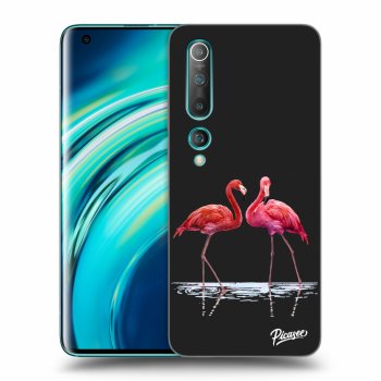 Picasee silikonový černý obal pro Xiaomi Mi 10 - Flamingos couple