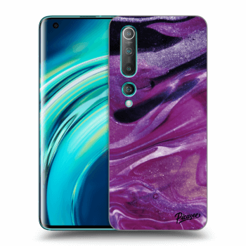 Picasee silikonový průhledný obal pro Xiaomi Mi 10 - Purple glitter