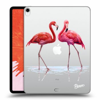 Picasee silikonový průhledný obal pro Apple iPad Pro 12.9" 2018 (3. gen) - Flamingos couple
