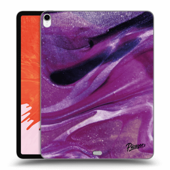 Picasee silikonový průhledný obal pro Apple iPad Pro 12.9" 2018 (3. gen) - Purple glitter