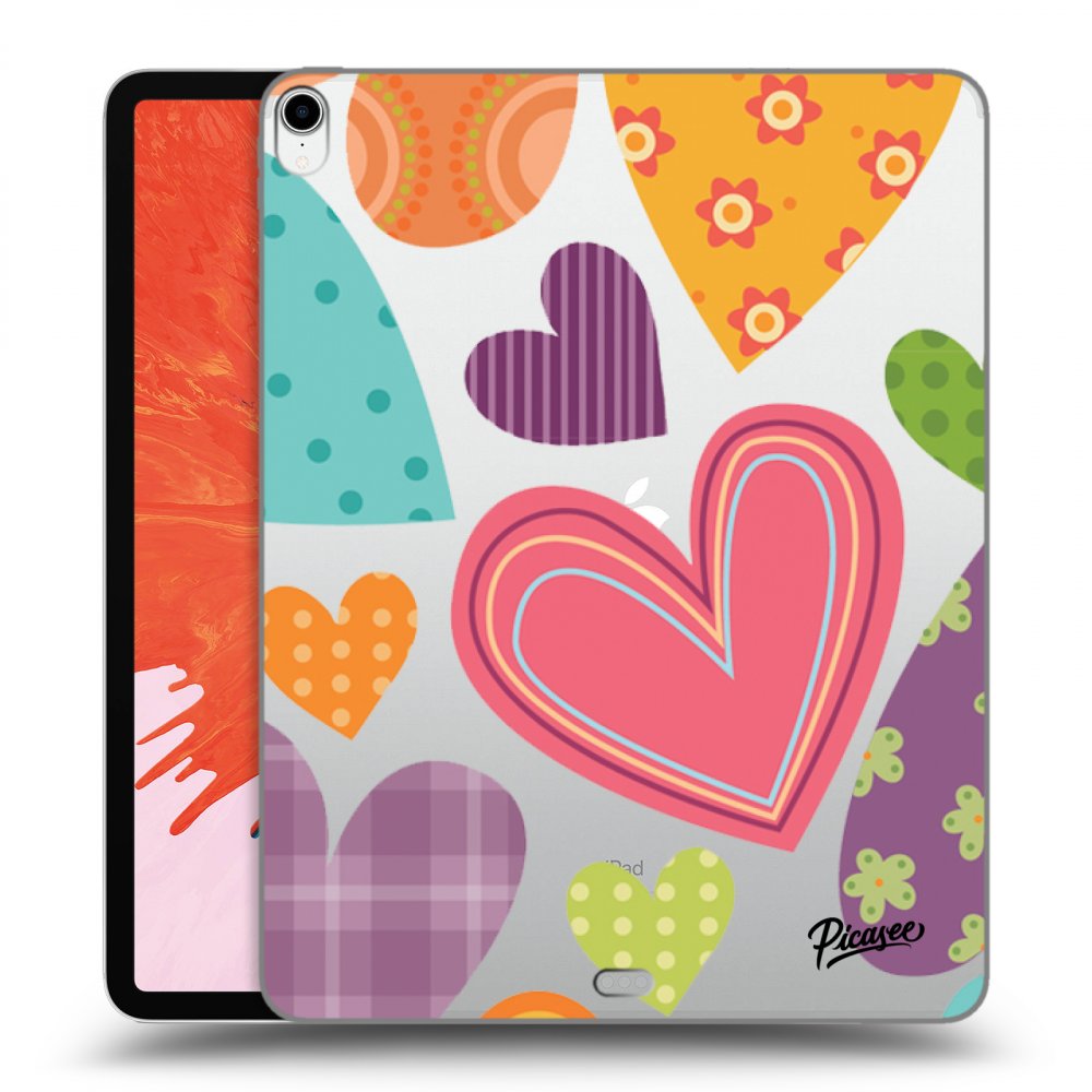 Picasee silikonový průhledný obal pro Apple iPad Pro 12.9" 2018 (3. gen) - Colored heart