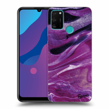 Picasee silikonový průhledný obal pro Honor 9A - Purple glitter