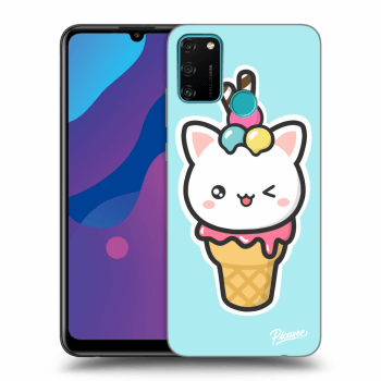Picasee silikonový průhledný obal pro Honor 9A - Ice Cream Cat