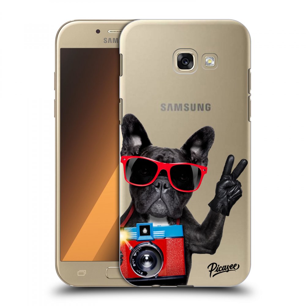 Picasee silikonový průhledný obal pro Samsung Galaxy A5 2017 A520F - French Bulldog