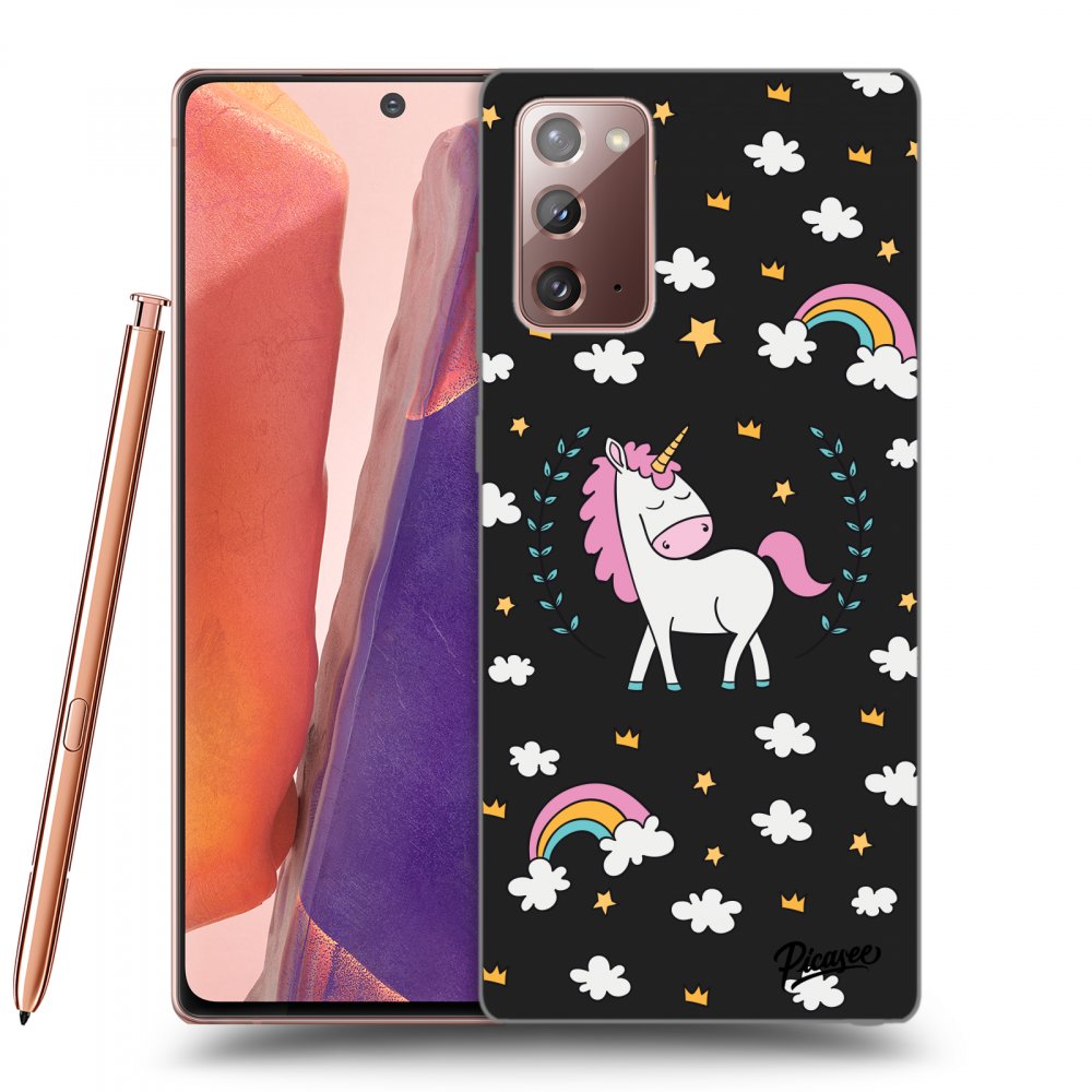 Picasee silikonový černý obal pro Samsung Galaxy Note 20 - Unicorn star heaven