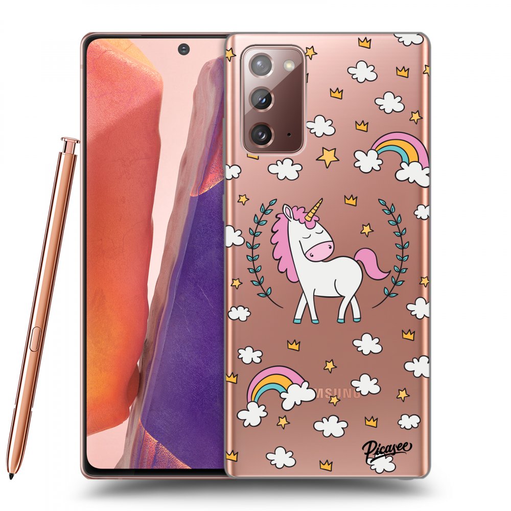 Picasee silikonový průhledný obal pro Samsung Galaxy Note 20 - Unicorn star heaven