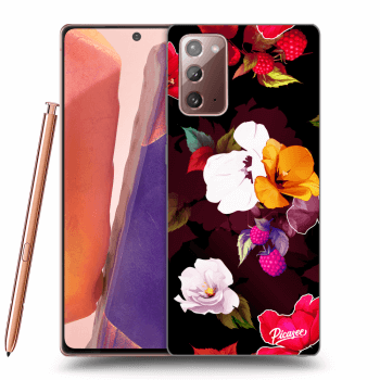 Picasee silikonový černý obal pro Samsung Galaxy Note 20 - Flowers and Berries