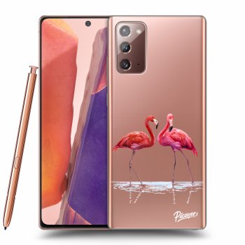 Picasee silikonový průhledný obal pro Samsung Galaxy Note 20 - Flamingos couple