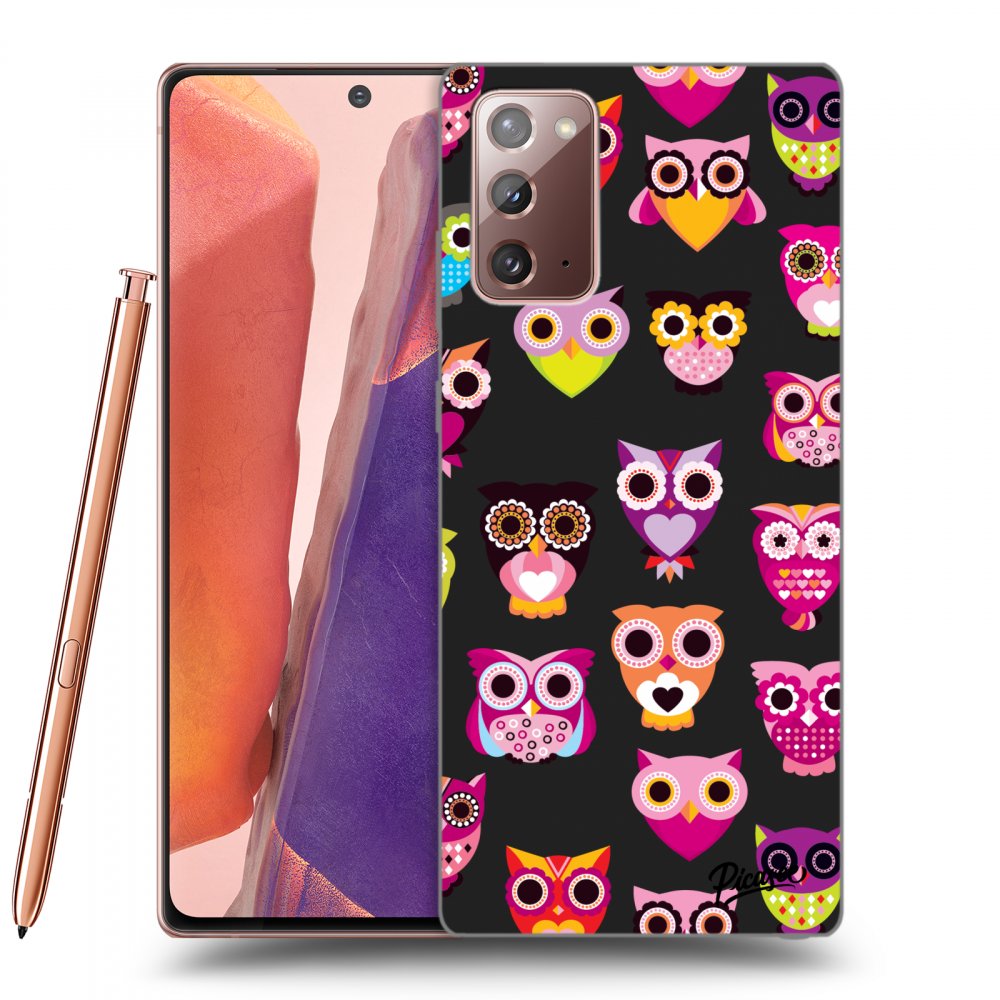 Picasee silikonový černý obal pro Samsung Galaxy Note 20 - Owls