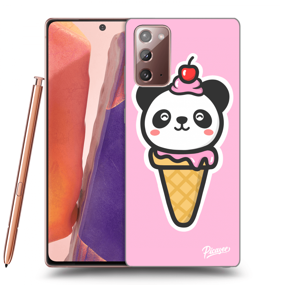 Picasee silikonový černý obal pro Samsung Galaxy Note 20 - Ice Cream Panda