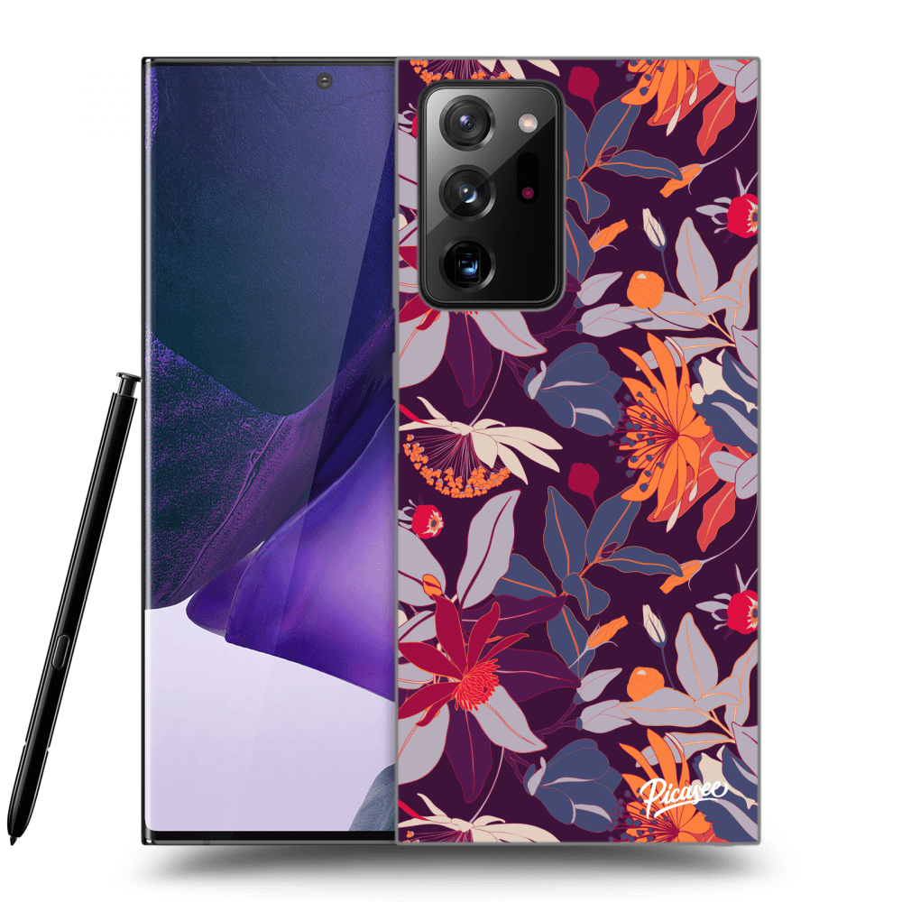Silikonový černý Obal Pro Samsung Galaxy Note 20 Ultra - Purple Leaf