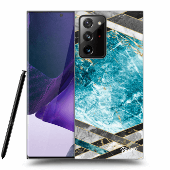 Picasee silikonový černý obal pro Samsung Galaxy Note 20 Ultra - Blue geometry