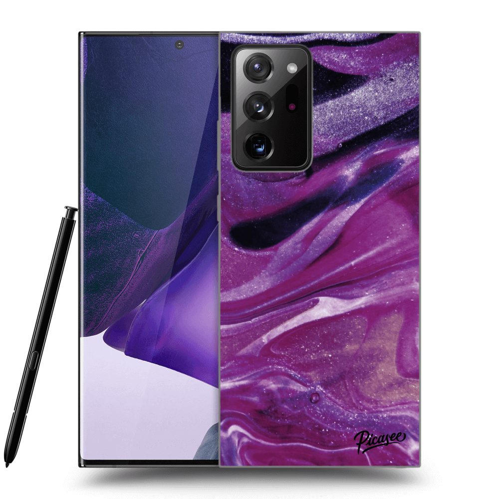 Picasee silikonový černý obal pro Samsung Galaxy Note 20 Ultra - Purple glitter