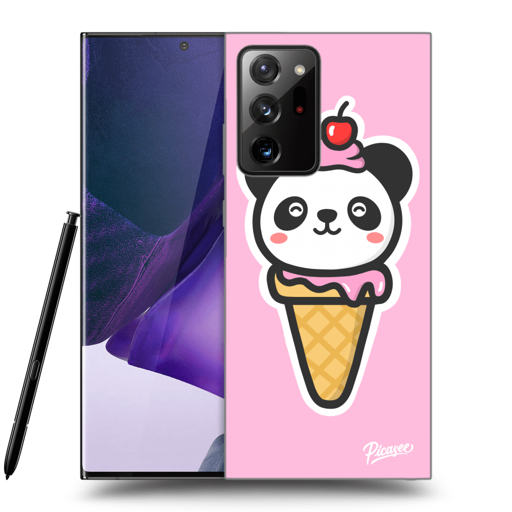 Picasee silikonový černý obal pro Samsung Galaxy Note 20 Ultra - Ice Cream Panda