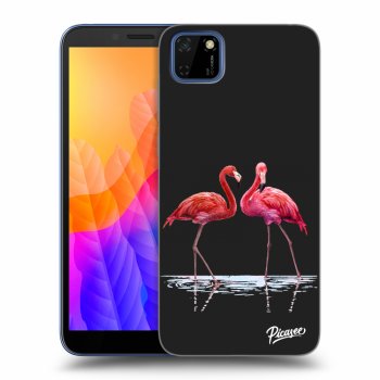 Picasee silikonový černý obal pro Huawei Y5P - Flamingos couple