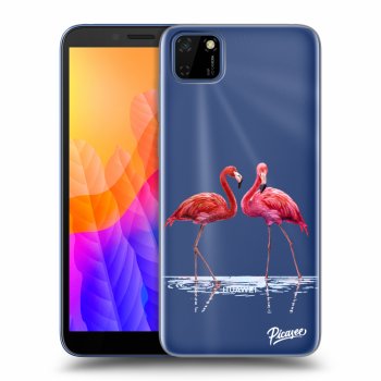 Picasee silikonový průhledný obal pro Huawei Y5P - Flamingos couple