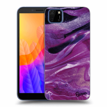 Picasee silikonový černý obal pro Huawei Y5P - Purple glitter
