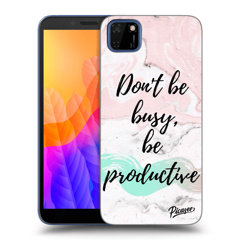 Picasee silikonový černý obal pro Huawei Y5P - Don't be busy, be productive