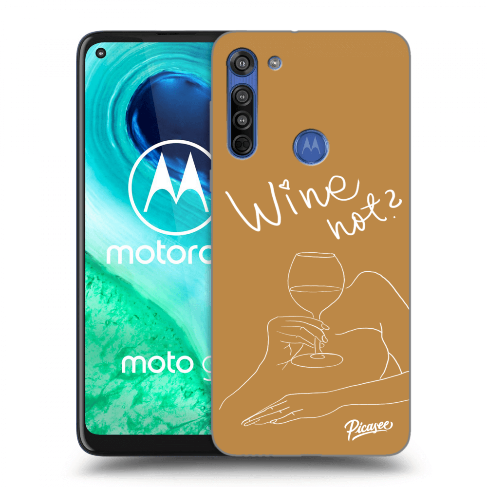 Picasee silikonový průhledný obal pro Motorola Moto G8 - Wine not