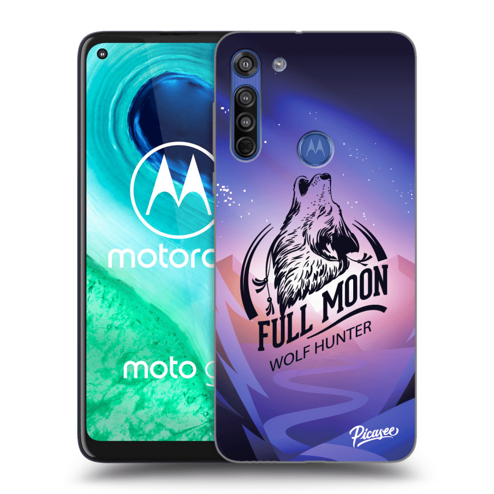 Picasee silikonový černý obal pro Motorola Moto G8 - Wolf