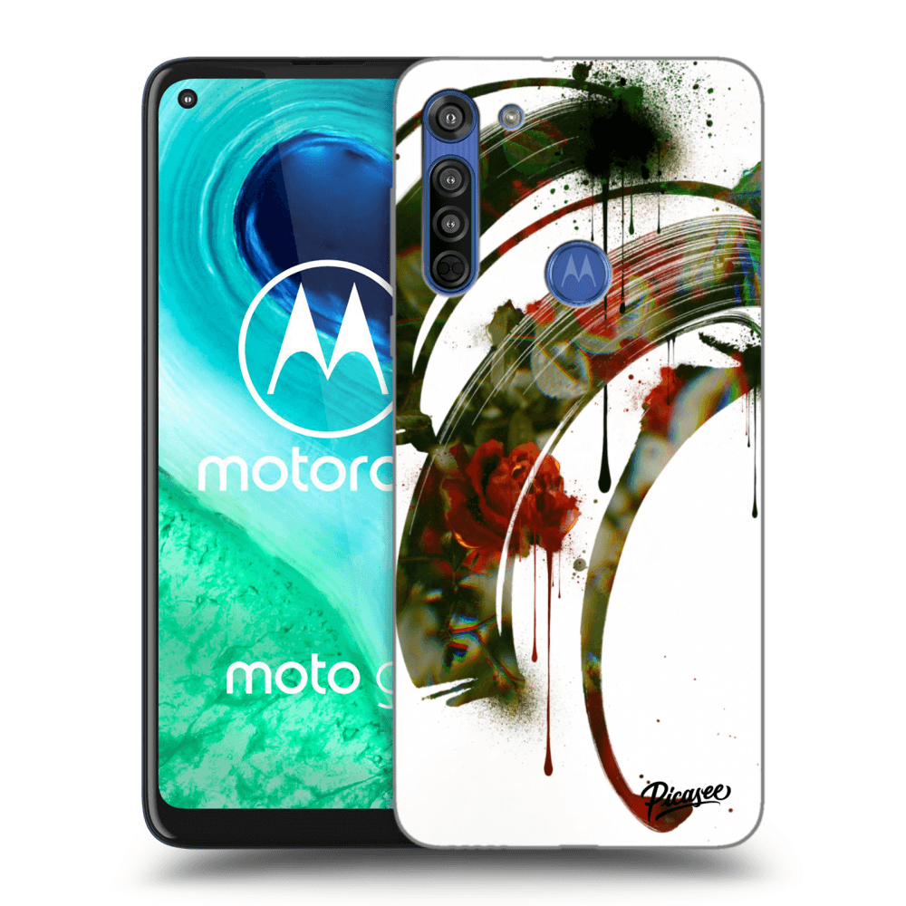 Picasee silikonový průhledný obal pro Motorola Moto G8 - Roses white