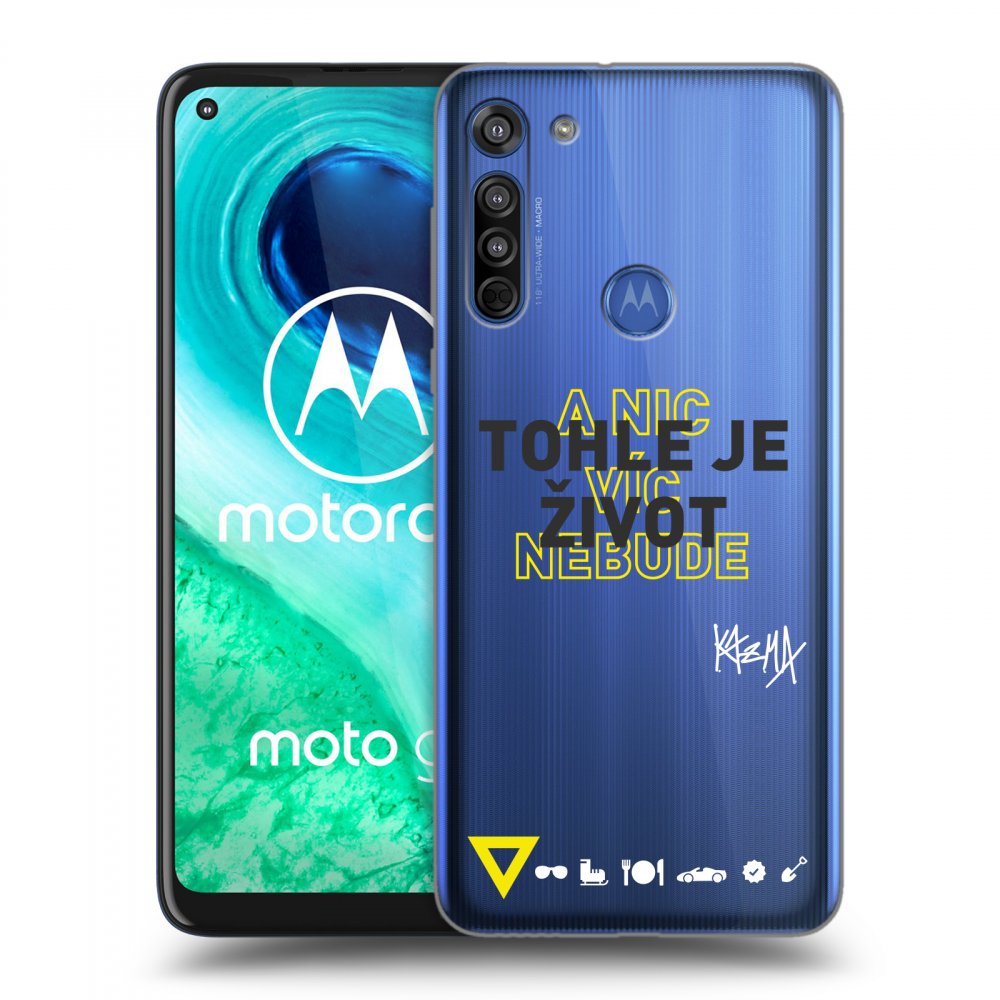 Picasee silikonový průhledný obal pro Motorola Moto G8 - Kazma - TOHLE JE ŽIVOT A NIC VÍC NEBUDE