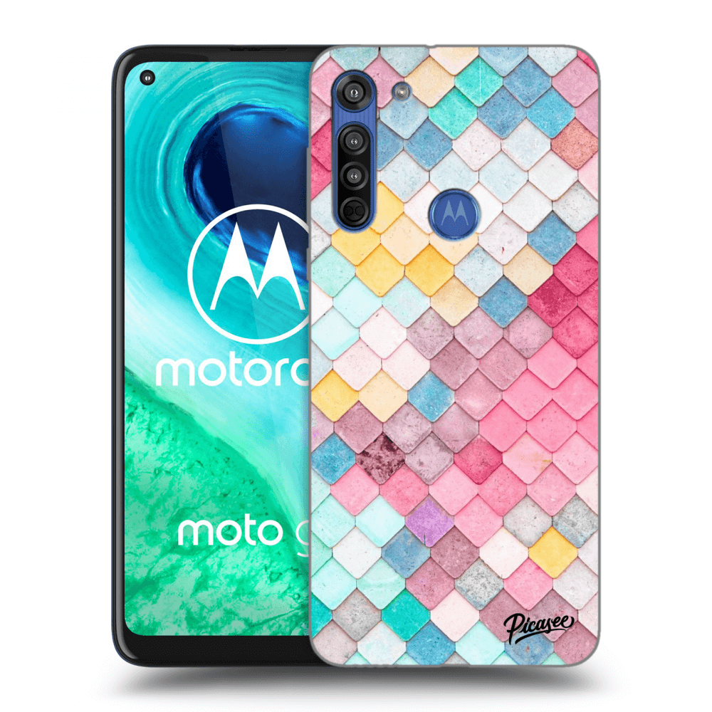 Picasee silikonový černý obal pro Motorola Moto G8 - Colorful roof