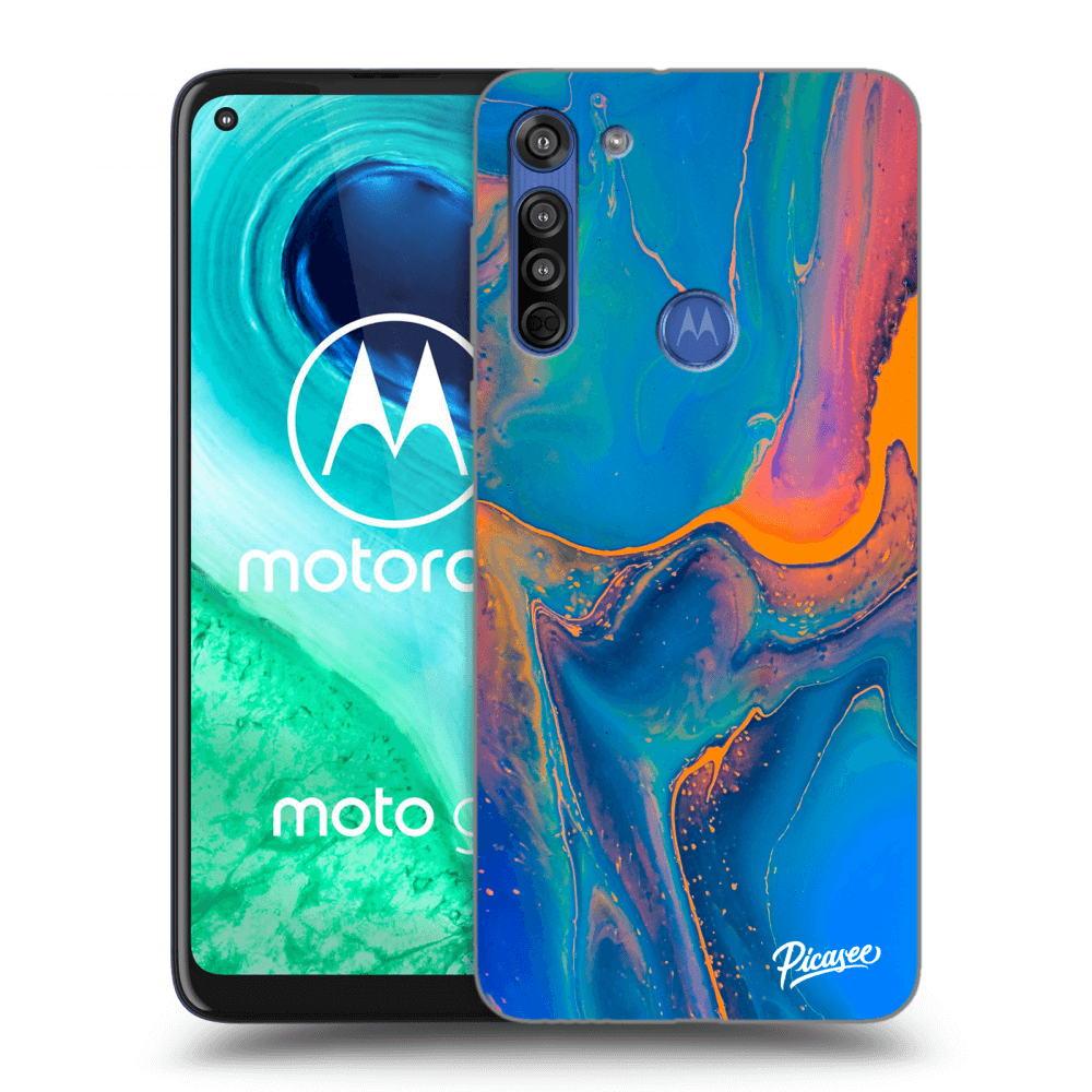 Picasee silikonový průhledný obal pro Motorola Moto G8 - Rainbow